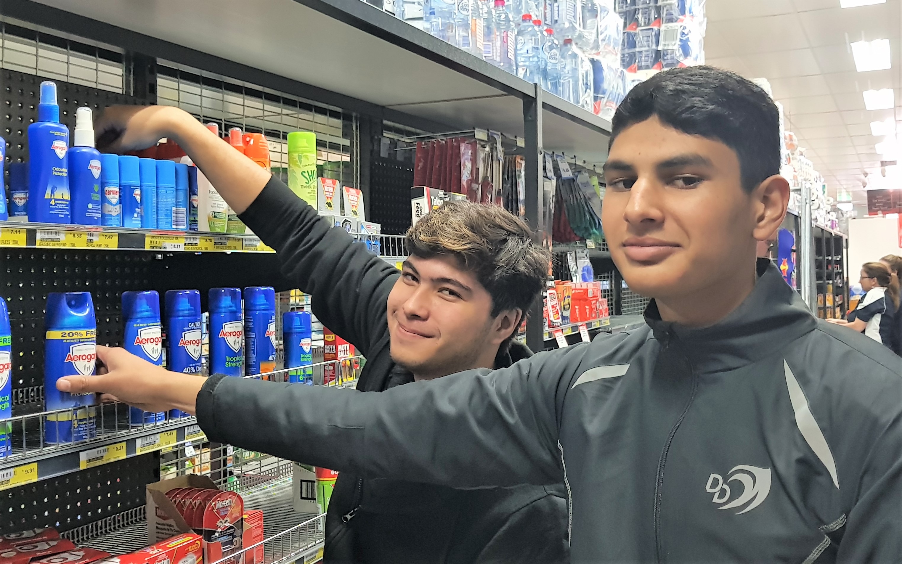 Angus and Aryan at IGA