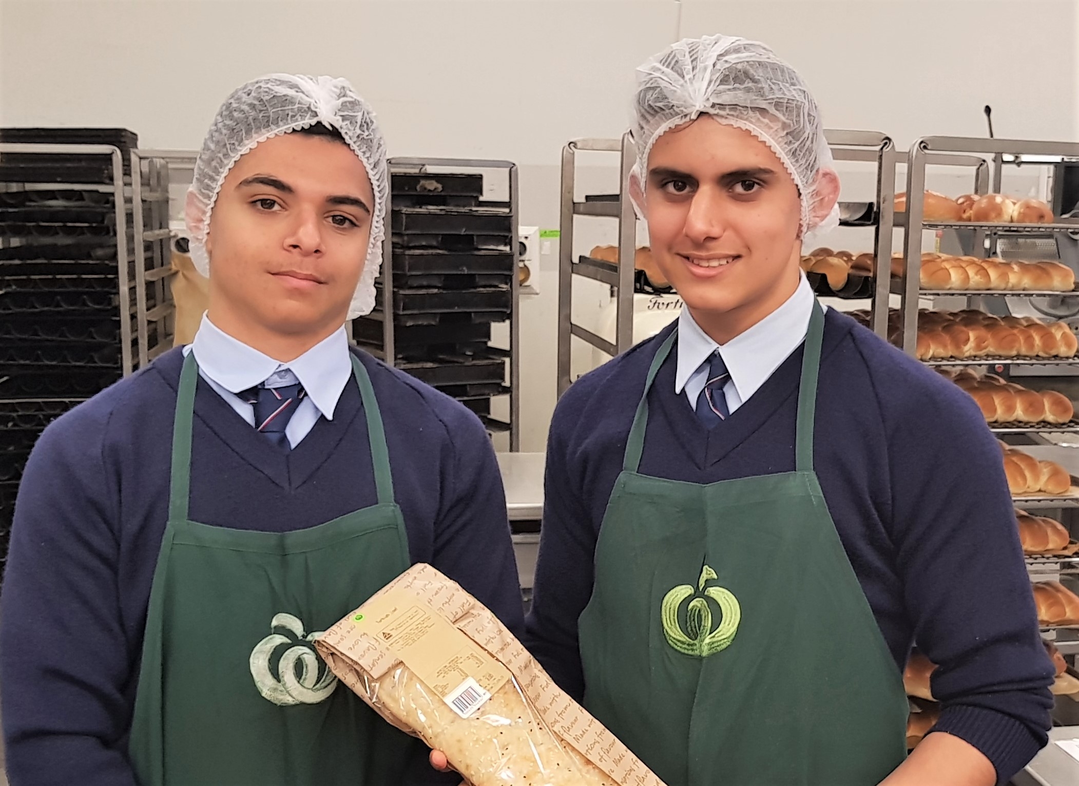 Armin and Dylan in the bakery at Woolworths 