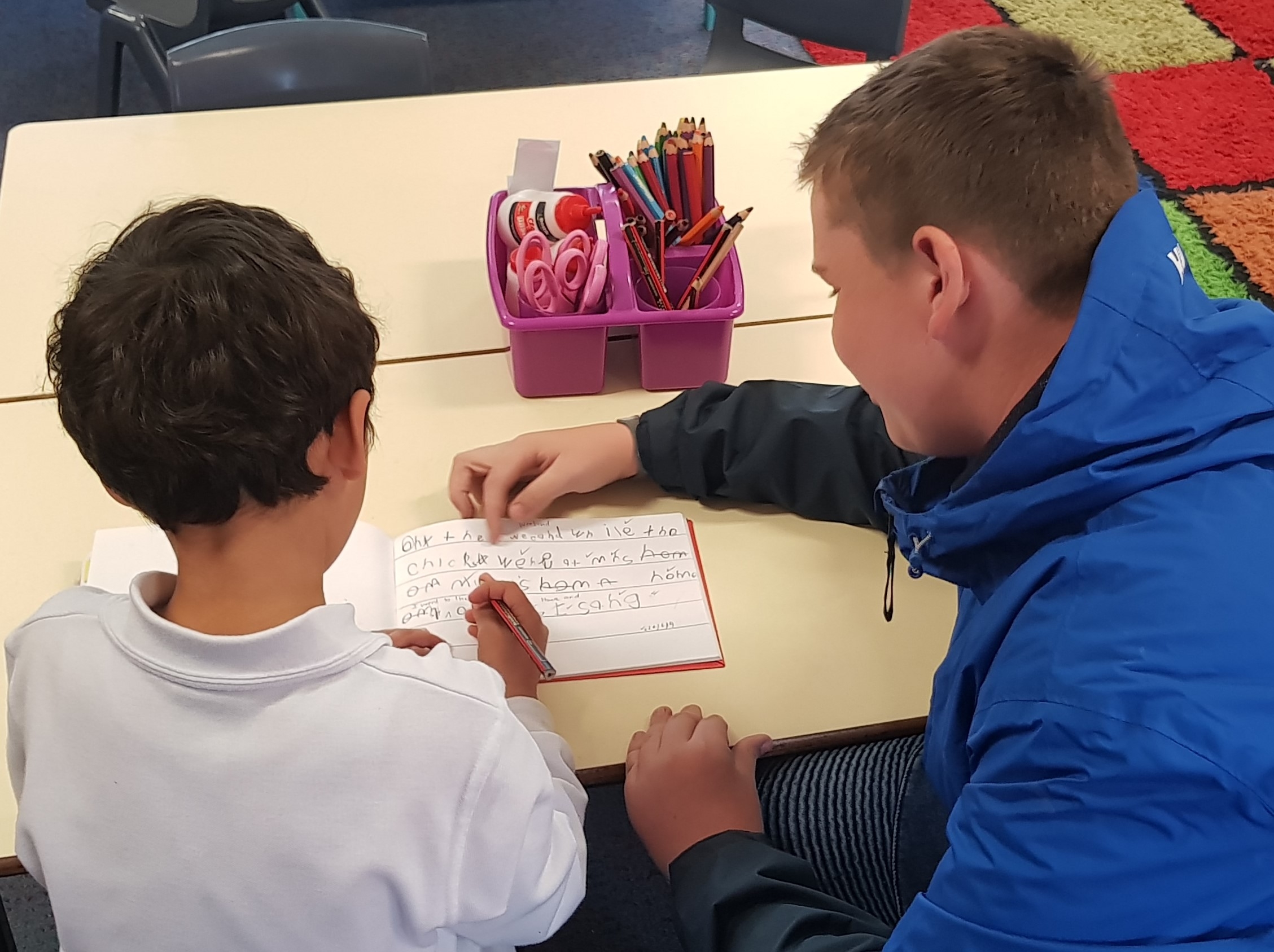 Daniel tries teaching at Dalmeny Primary School