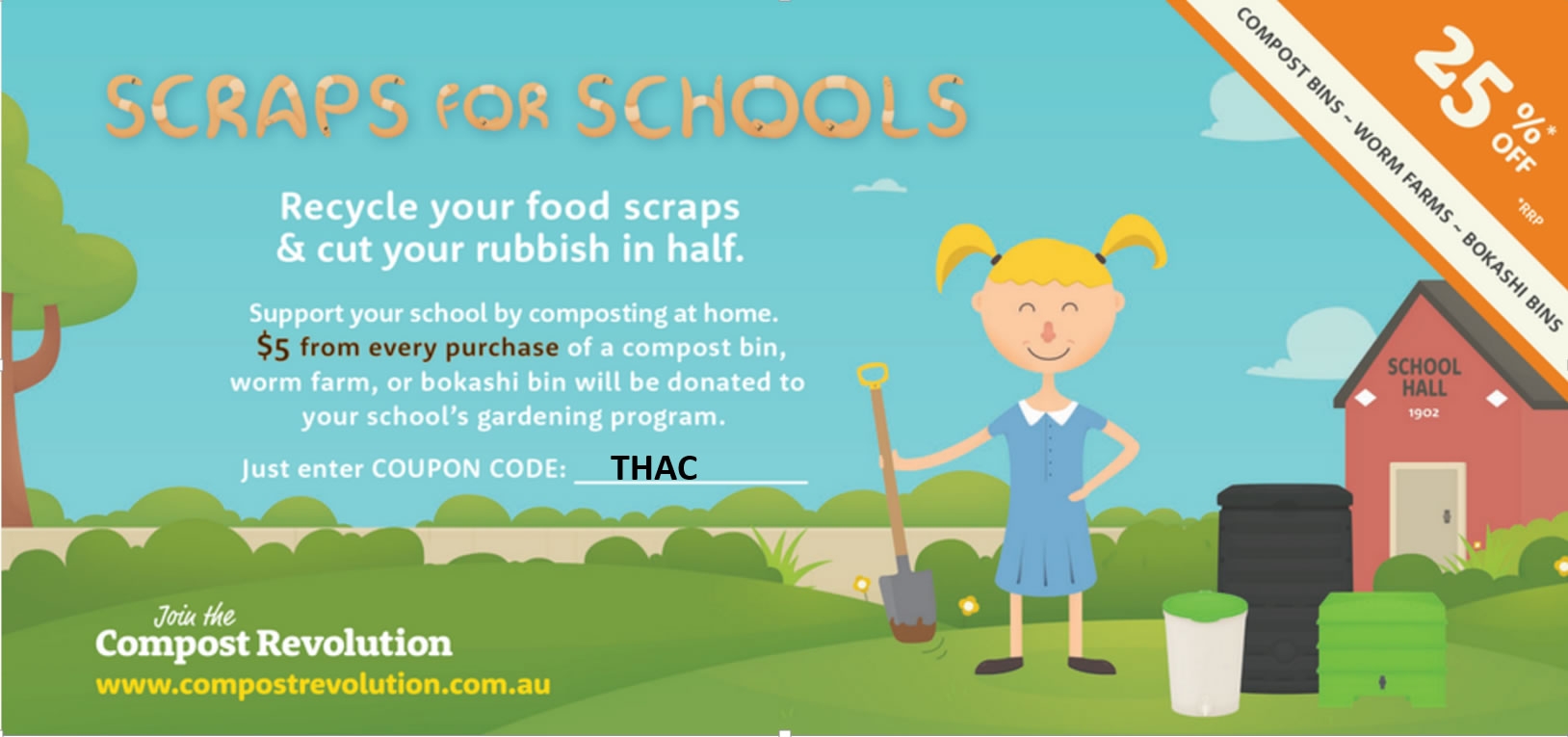 Coupon for compost competition - entry code is THAC