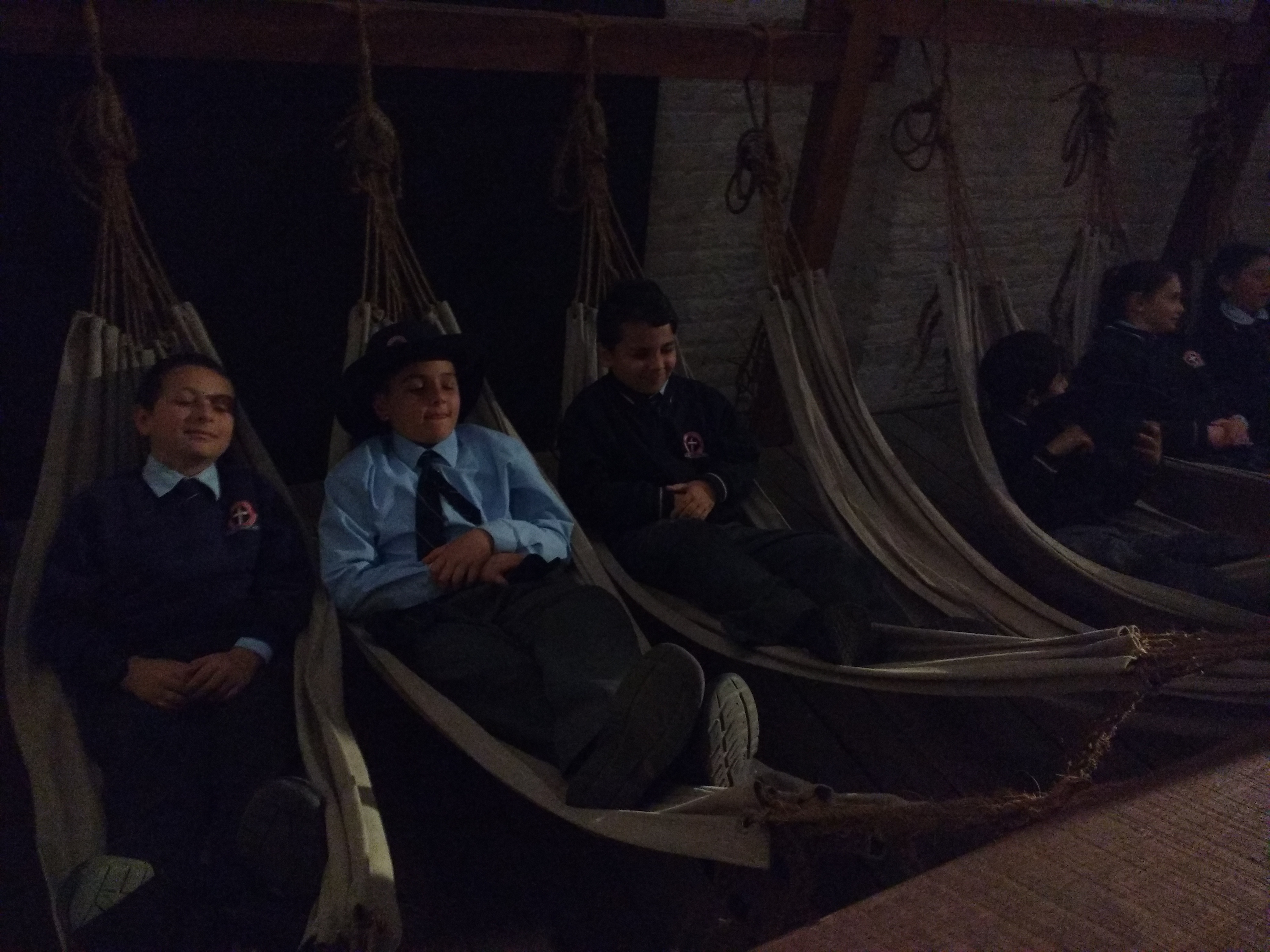 Relaxing in hammocks