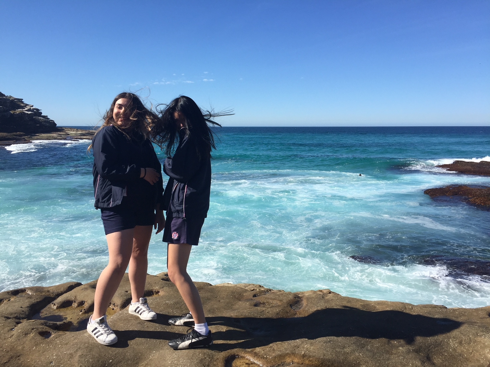 Windblown girls