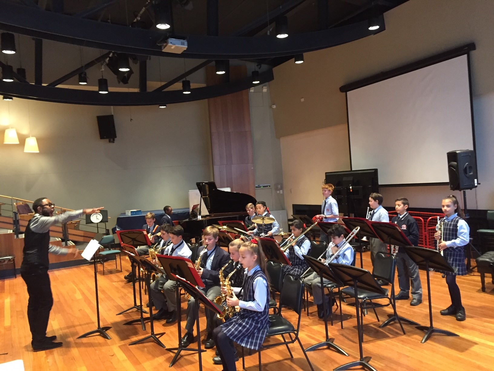 Essentially Ellington Group shot Intermediate Stage Band workshop