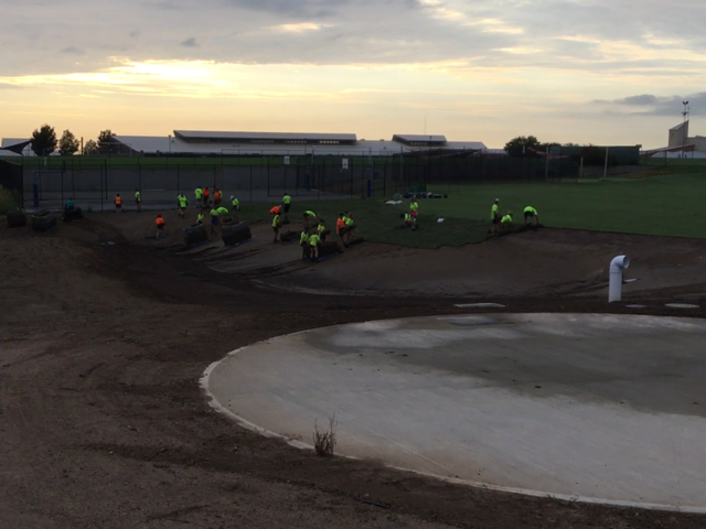 Turf installation in progress (1-2-18)