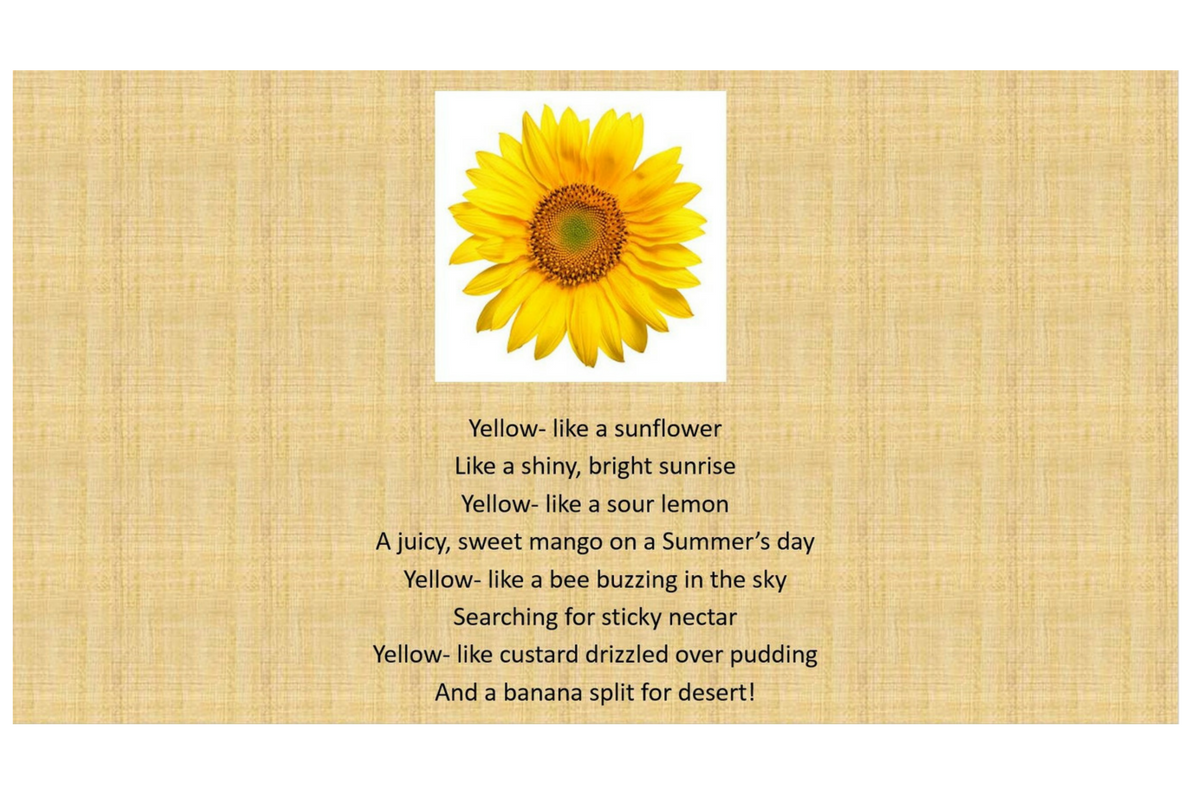 Year 2 poem yellow