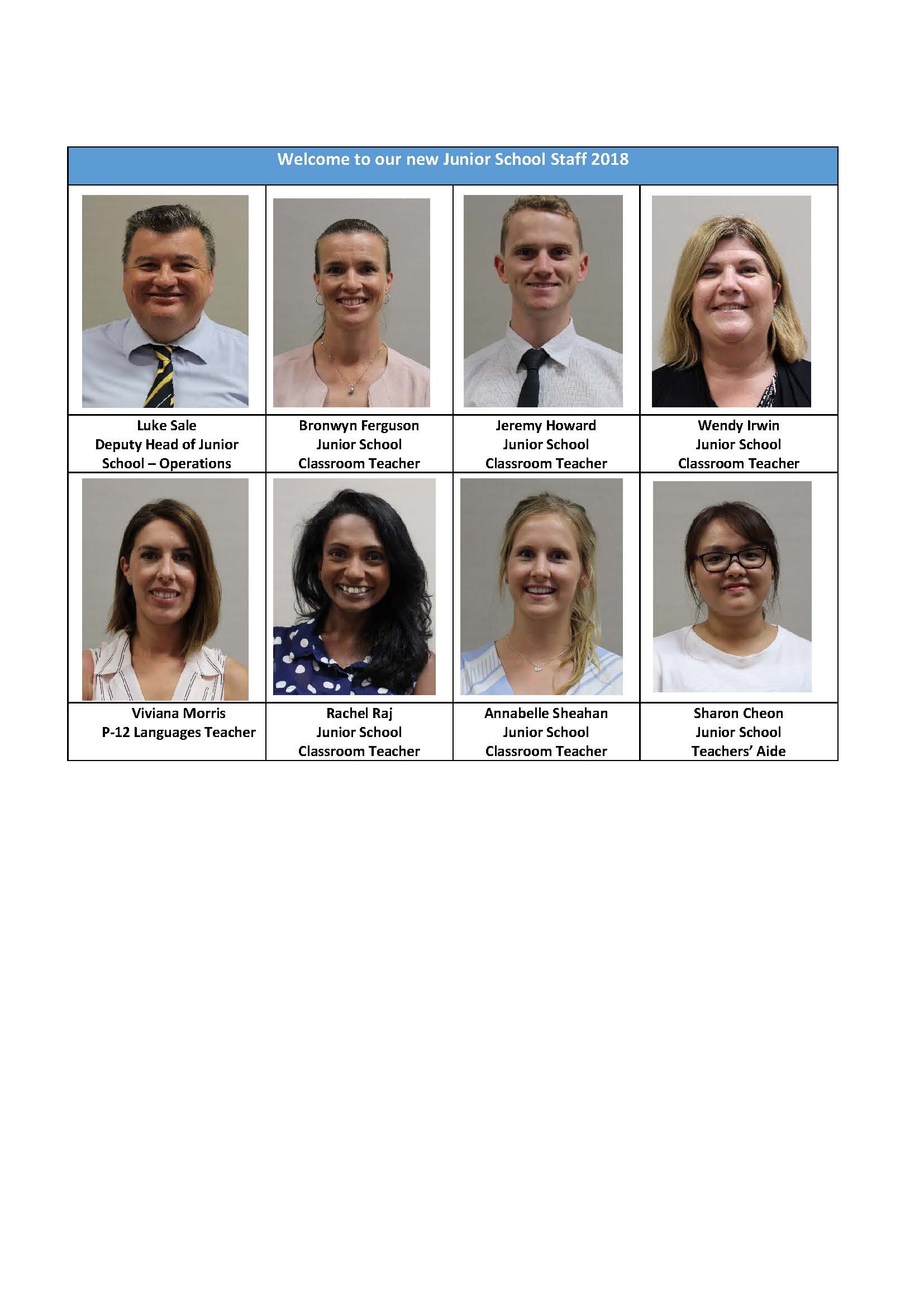 Junior School Staff 