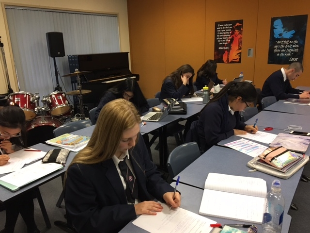 Year 11 busily working at aural