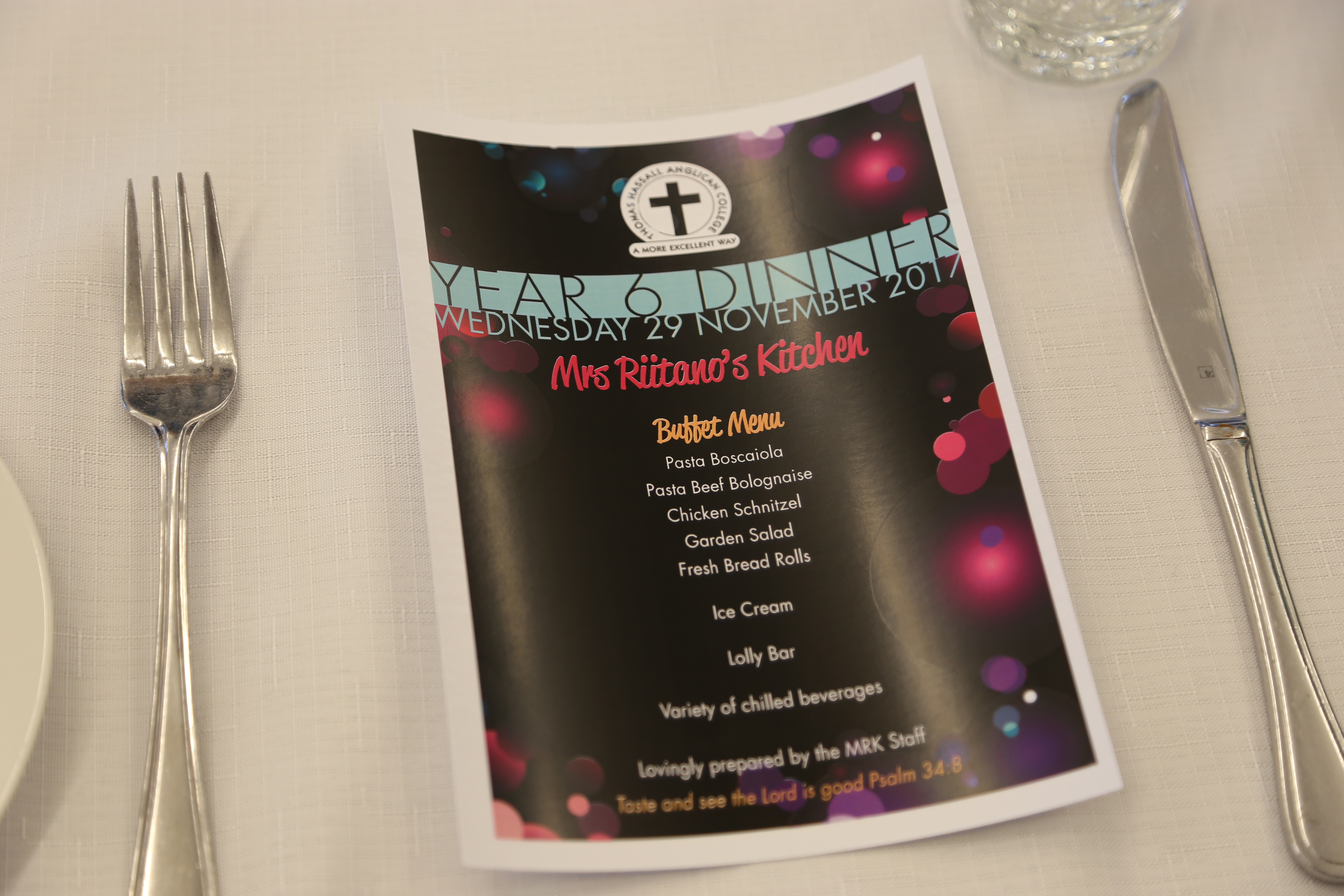 Year 6 Dinner, Thomas Hassall Anglican College