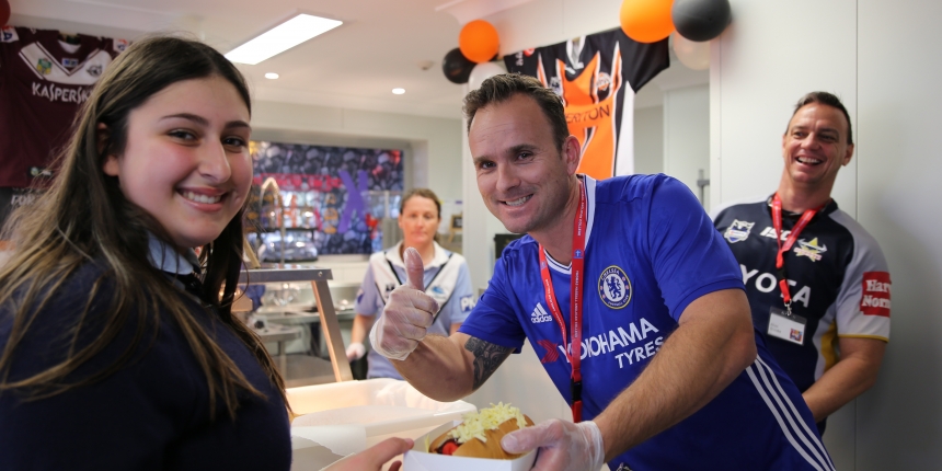 Dads Day in the canteen, MRK, Dads, Cantebury Bulldogs, Bulldogs, fan, Brad Eastwood, Brad Abbey