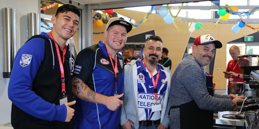 Dads Day in the canteen, MRK, Dads, Cantebury Bulldogs, Bulldogs, fan, Brad Eastwood, Brad Abbey