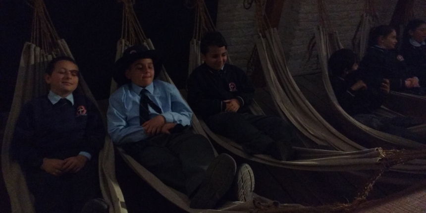 Relaxing in hammocks